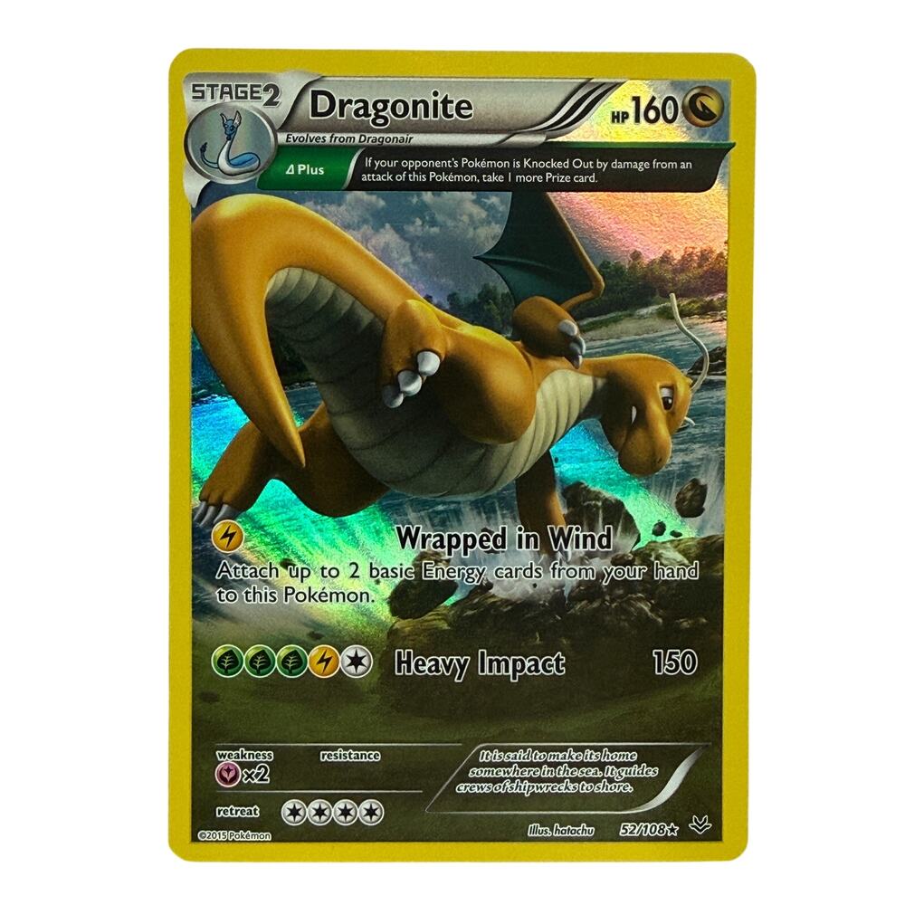 Pokémon TCG Dragonite 52/108 XY Roaring Skies 2015 Full Art Holo Rare NM-MT